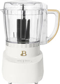 Beautiful 3-Cup Food Chopper, Electric Mini Processor with Plastic Bowl, BPA-Free, Stainless Steel Blade, Dishwasher Safe, Compact Touch Control Kitchen Appliance Powerful 250-Watt (White Icing)