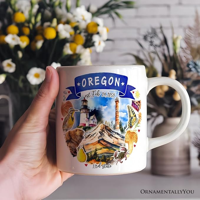 OrnamentallyYou Artistic Oregon State Themes and Landmarks Mug