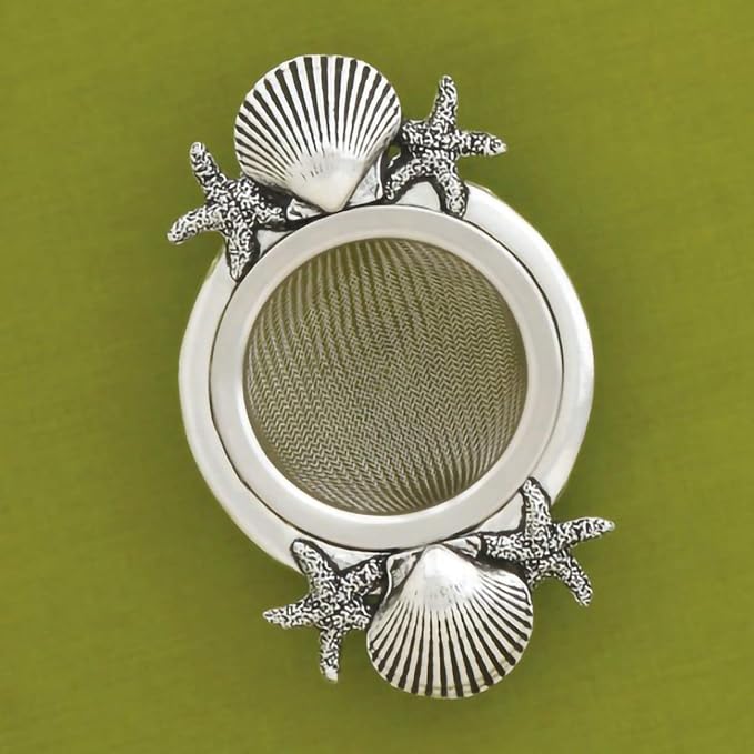 Basic Spirit Décor Tea Strainer - Shells - Tea lover Gift, Unique Home Design Decoration for Cocktails, Tea Herbs, Coffee & Drinks