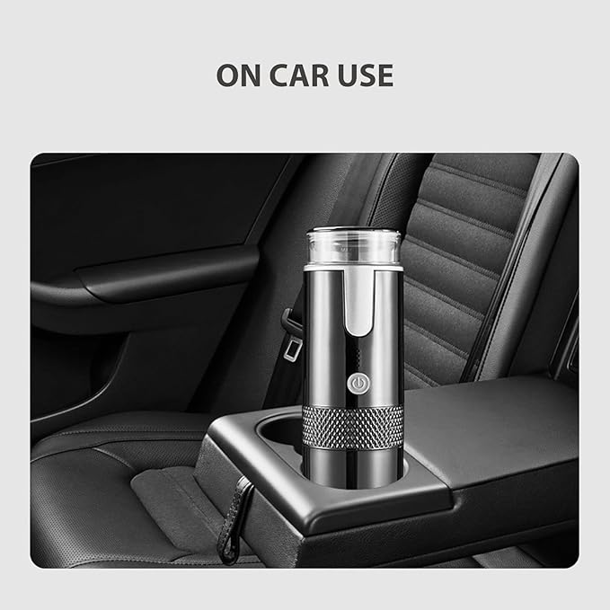 Portable Coffee Machine, Compact and Rechargeable, Extracts Delicious Pure Coffee, Compatible for Capsules and Ground Coffee, Easy to Use for Travel and More