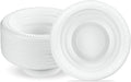 PLASTICPRO 100 PCS White Plastic Soup Bowls 12 oz Premium Quality Light Weight Dishes Disposable Plastic Bowls for Parties Weddings