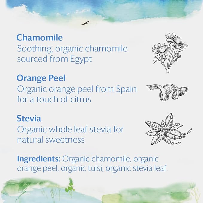CHAMOMILE CITRUS Herbal Teas (50 Sachet Pouch) | Naturally Sweet, Calming and Caffeine Free |Organic, Fair Trade and Kosher Certified | Gives Back 100% of Profits