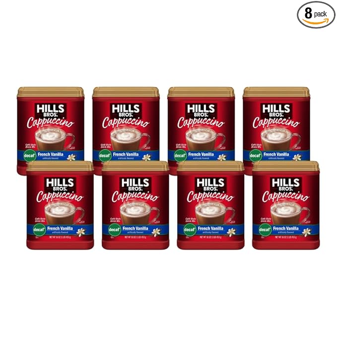 Hills Bros. Flavor Coffee (Decaf French Vanilla, 16 Ounce (Pack of 8))