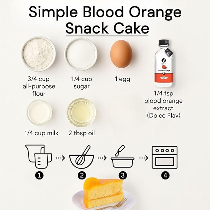 Dolce Flav Natural Blood Orange Extract – 8 Ounce Oil-Soluble Kosher, Sugar-Free, Concentrated Blood Orange Flavoring for Baking, Chocolates & Desserts