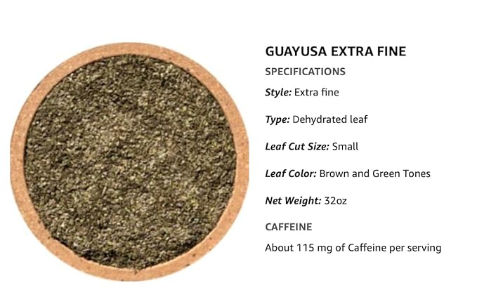 Pacha Ancient Energy Guayusa Tea | Green Guayusa | Traditional Guayusa | Loose leaf | Tea Bags | Energy Tea | l-theanine + caffeine | clean energy drink | Alternative to Yerba Mate, Coffee, and Green Tea (32oz, Guayusa Extra fine)