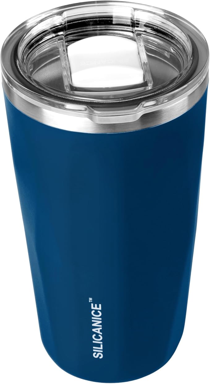 20oz Soft Touch Diamond Tumbler - Double Wall Stainless Steel Vacuum Insulated Coffee Cup With Detachable Slider Lid | BPA Free, Dishwasher Safe, Thoughtful Gift for Her - Navy Blue