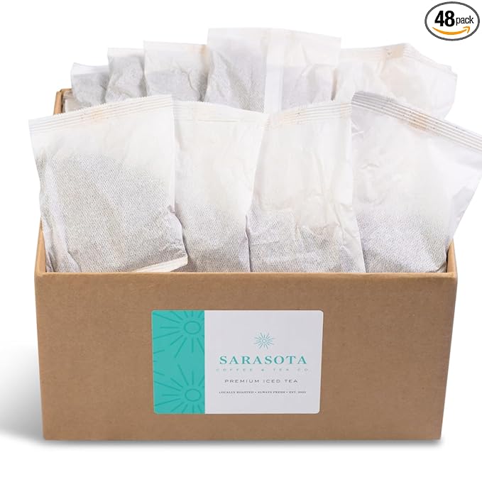 Sarasota Tea, 1 Gallon Tea Bags, Gourmet Black Orange Pekoe Iced Tea Bags, Iced Tea Packs, (48 Count)