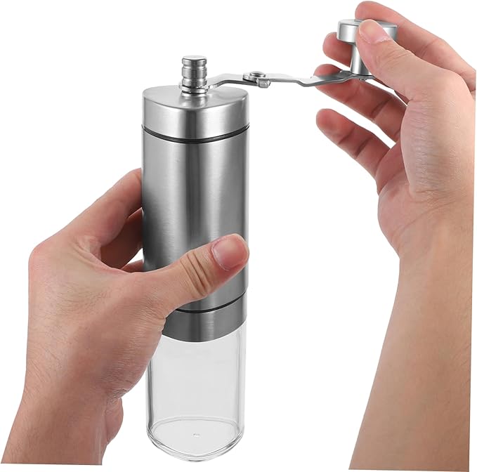 Milisten Manual Coffee Grinder Triangle Handle Stainless Bean Mill Adjustable Grind Size Easy to Use for Home Brewing for Coffee Enthusiasts