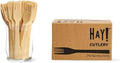 HAY! Bamboo Forks | 250 ct Unwrapped Forks | Biodegradable Utensils | Compostable & Plastic-Free | Heavy-duty Fork | For To-Go Meals or Events | Wooden Fork