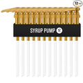 Syrup Pump for Coffee Syrup Bottles – 12-Pack Dispenser Pumps Fits 750ml / 25.4 oz Flavoring Syrup Bottles – Compatible with Torani & More – Gold Coffee Syrup Dispenser Pump for Home & Cafe Use.