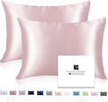 Ravmix Silk Pillow Cases 2 Pack with Zipper, 21momme Mulberry Silk Pillowcase for Hair Skin, Soft Smooth Breathable Cool Pillow Cover for Beauty Sleep with Gift Box(Queen 20"x30", Light Pink)
