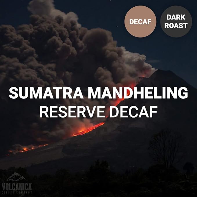 Sumatra Mandheling Decaf Coffee, Dark Roasted, Ground, Fresh Roasted, 16-ounce