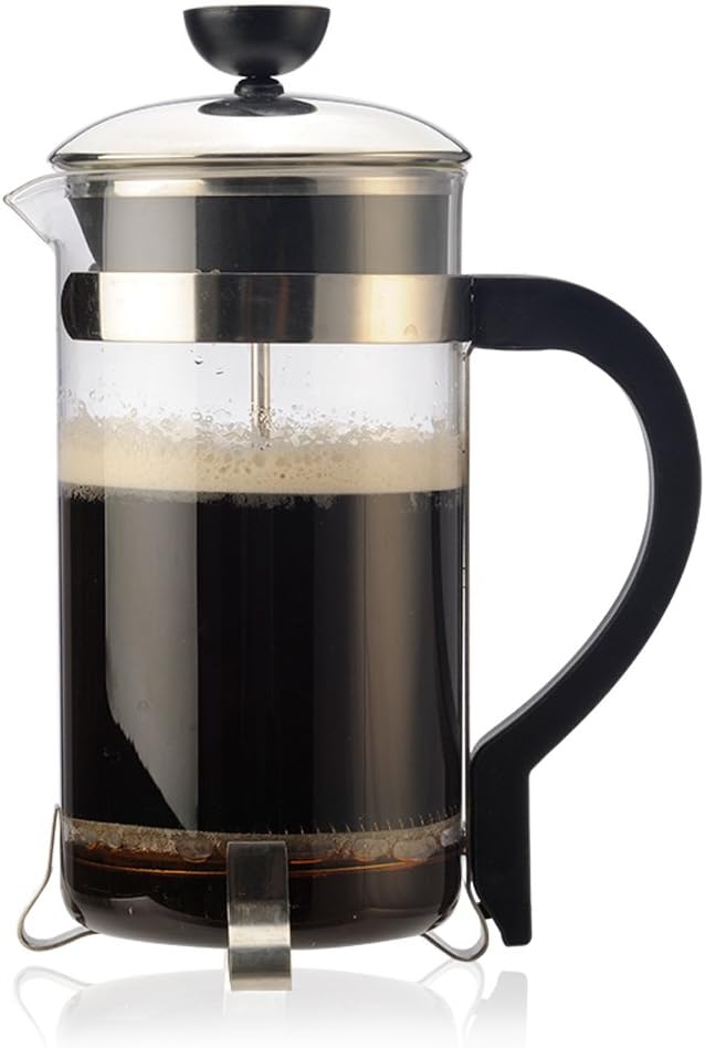 Primula Classic French Press Coffee/Tea Maker - Glass 8 Cup/32 Oz, Black/Chrome Accents