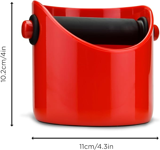 Dreamfarm Grindenstèin Sturdy, Compact, Modern Space-Saving Espresso Coffee Grind Knock Box - Red