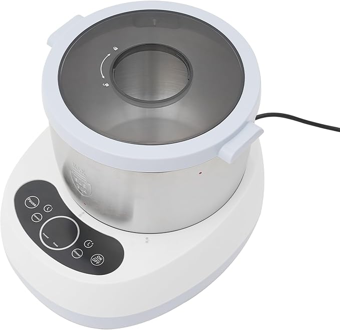 Electric Dough Maker with Ferment Function - Stainless Steel Dough Mixer for Pizza, Bread, Noodles & Dumplings - Stylish Blue and White Design