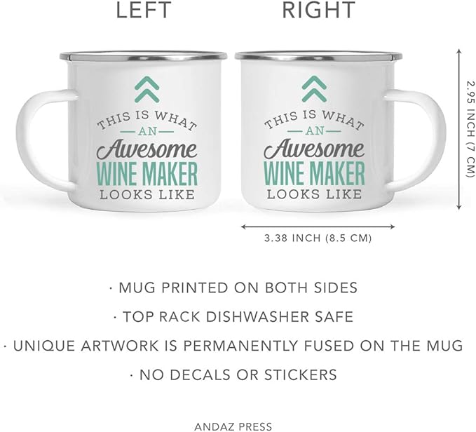 Andaz Press 11oz. Stainless Steel Campfire Coffee Mug Gift, This is What an Awesome Wine Maker Looks Like, 1-Pack, Birthday Gift Ideas Coworker Him Her, Includes Gift Box