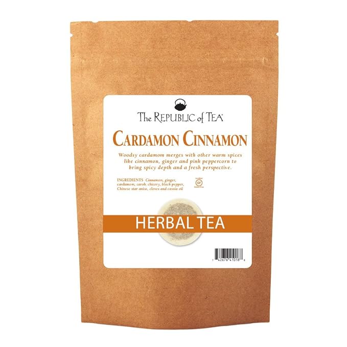 The Republic of Tea Cardamon Cinnamon Herbal Tea, 250 Tea Bag Bulk