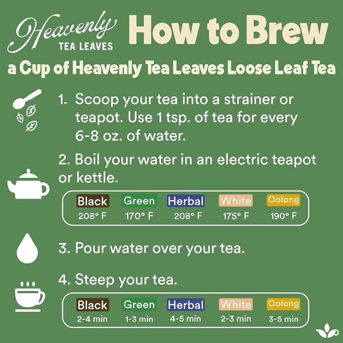 Heavenly Tea Leaves Organic Jasmine Green (50 Pyramid Tea Bags), Bulk Compostable Green Tea Sachets - 100% Plastic Free, Premium Quality, Whole Tea Leaves in a Convenient Tea Bag