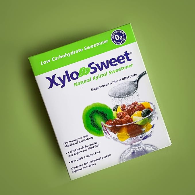 Xlear XyloSweet Plant Sourced Xylitol Sweetener - Pure Natural Sugar Substitute, Granules, Non-GMO, Gluten-Free, 100 Packets (Pack of 3)