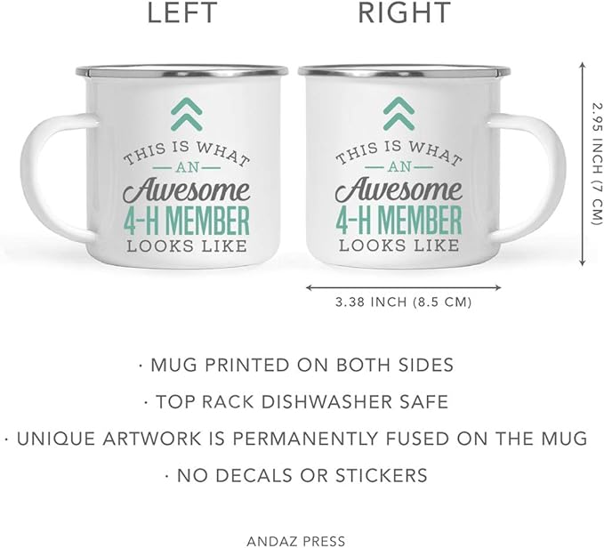 Andaz Press 11oz. Stainless Steel Campfire Coffee Mug Gift, This is What an Awesome 4-H Member Looks Like, 1-Pack, Birthday Gift Ideas Coworker Him Her, Includes Gift Box