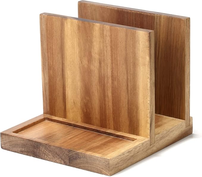 Napkin salt pepper holder Wooden Napkin Holder for Salt and Pepper Shakers Caddy,Suitable for Kitchen, Restaurant, Bar, Office, Parties, Home Décor
