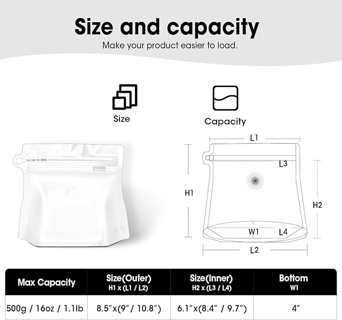 16oz 1lb 60pcs Coffee Bags with Valve,Vented Coffee Bag Barrier Bag Store Bags Coffee Packaging Storage Pouches Stand-up Bag for Food Diamond Shaped Need to Use Heat Sealing Machine（White）