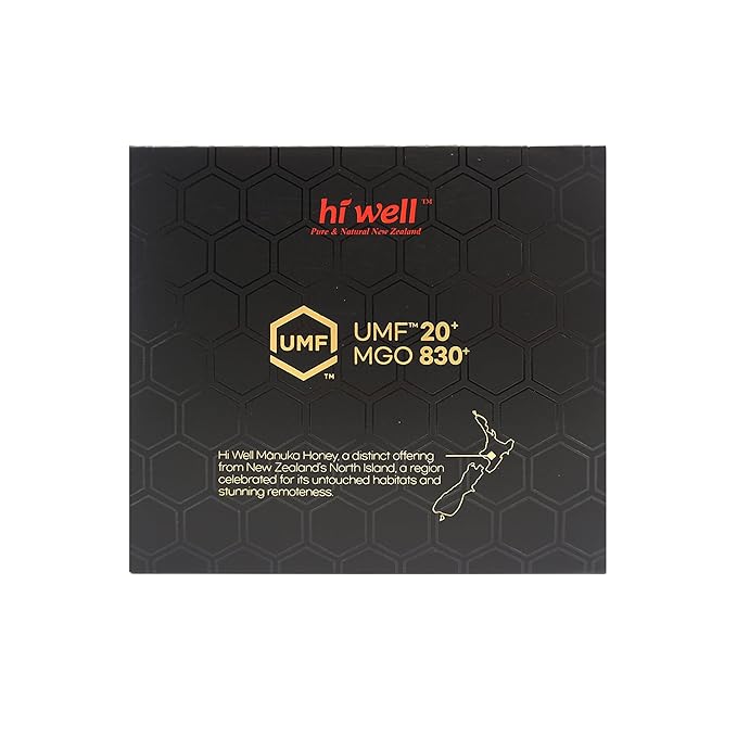 Hi Well Premium New Zealand 100% Manuka Honey | Monofloral Pure Raw Honey | UMF MGO Certified | Easy to take12g x 30 sticks | 12.6Oz(360g) (UMF 20+)