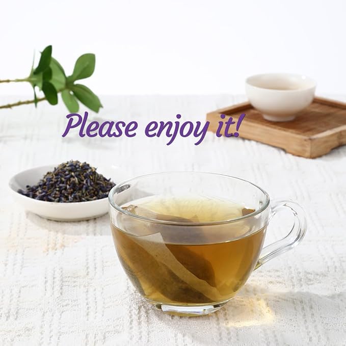 Premium 50 Lavender Licorice Tea Bags, Made with Natural Lavender Flowers & Wild Licorice Root, for Relaxation & Sleep & Wellness, Caffeine Free & No Artificial Flavors.