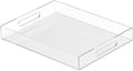 Acrylic Tray 14x11 with Cut Handles - Spill Proof Decorative Tray is an Ideal Countertop Organizer for Living Rooms, Ottoman Coffee Tables, Offices, Kitchens & Serving Guests