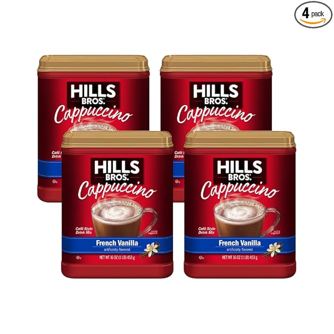 Hills Bros. Flavor Coffee (French Vanilla, 16 Ounce (Pack of 4)