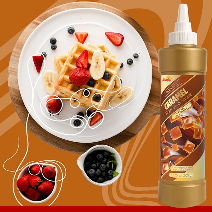 Gulluoglu Topping Sauce – Caramel Dessert Sauce, 30.42 fl oz 900g | Squueze Bottle | Perfect for Ice Cream, Cakes & Coffee, Topping (1 pack, Caramel)