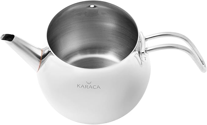 Karaca Layla Teapot Edelstahl, Turkischer Teekocher, Wasserkocher, Teekanne: 1 L Wasserkocher: 1,75 L, Türkisches Teekannen, Kayra Teekannen Set Metal