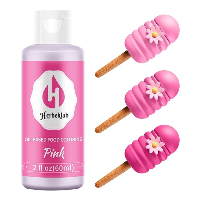 Pink Oil Based Food Coloring – 2 fl oz Professional Grade Concentrated Oil Food Dye for Melting Chocolate, Candy Melts, Cake Pops, Strawberries & Baking