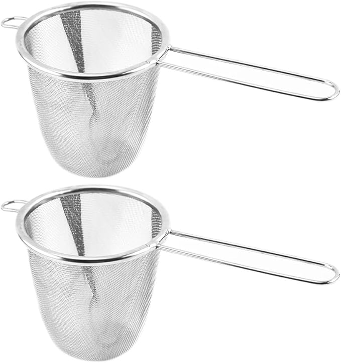 Stainless Steel Tea Strainer Set of 2 Reusable Fine Mesh Tea Filters for Loose Leaf Brewing and Herbal Infusions Kitchen Accessories
