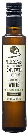 White Balsamic Vinegar - Gourmet Barrel Aged Balsamic Vinegar - Great for Dressing Dipping Glazing - No Artificial Flavors or Added Sugar - Made in Texas (8.5 oz)