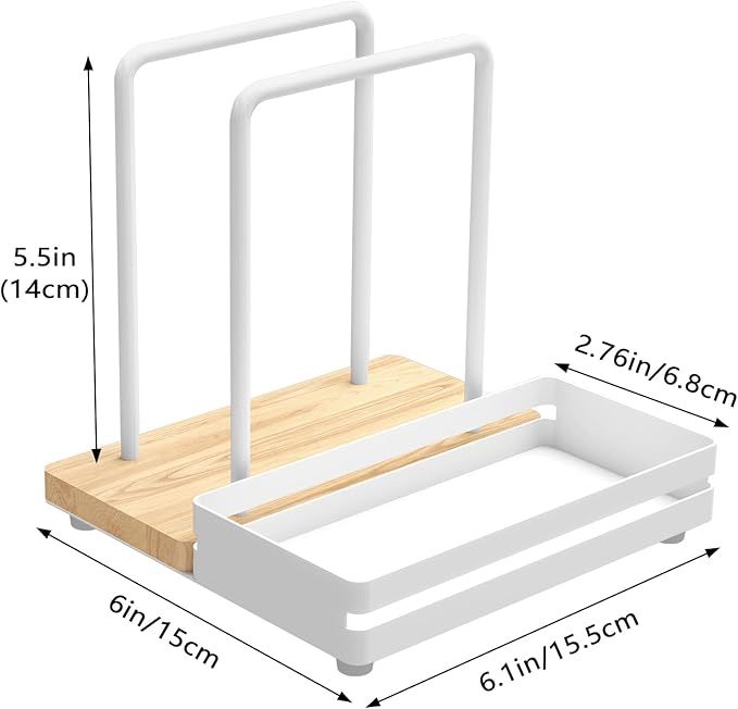 Napkin Holder, Wood Metal Napkin Holder for Table with Salt and Pepper Shakers Caddy, Standing Paper Napkin Dispenser for Kitchen Dining Countertop Decor, Wood & Metal Base, White