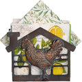 Metal Napkin Holder for Table, Metal Rooster Statue Decor Paper Napkin Holder, Antique Copper Napkin Dispenser with Non-Slip, Napkin Stand Tabletop Gift for Kitchen Dining Room Coffee Shop Bar