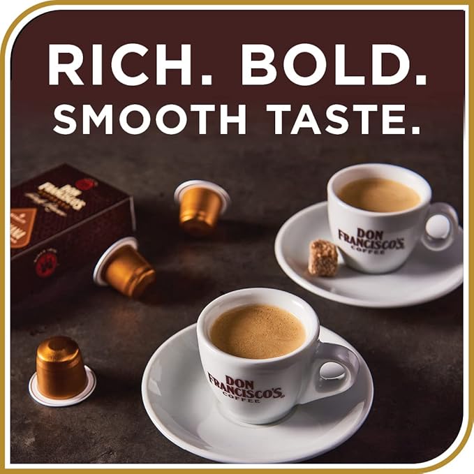 Don Francisco's Old Havana Espresso Pods: 80 Recyclable Aluminum Capsules, Intensity 8 Medium Dark Roast, Compatible with Nespresso Original Line - Bold Cuban-Style coffee with Nutty Notes