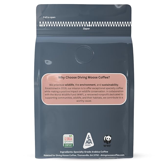 Diving Moose Coffee - The Whale Shark Blend USDA Organic Medium Dark Roast (16oz / 1 LB) - Chocolate Berries Specialty Grade Small-Batch Roasted to Order Smooth Not Bitter
