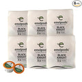 Fresh Roasted Coffee, Organic Black Knight Water-Processed Decaf Compostable envipods | Dark Roast 72 Count for K Cup Brewers | Not for use in Ninja or Hamilton Beach Brewers