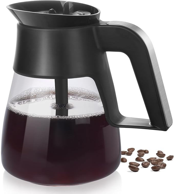 CM401 10-Cup Coffee Pot Replacement for Ninja Specialty Hot & Iced Coffee Maker, Compatible with CM371 CM400 CM300 CP300 CP301, Ninja Glass Carafe with Brew-Through Lid