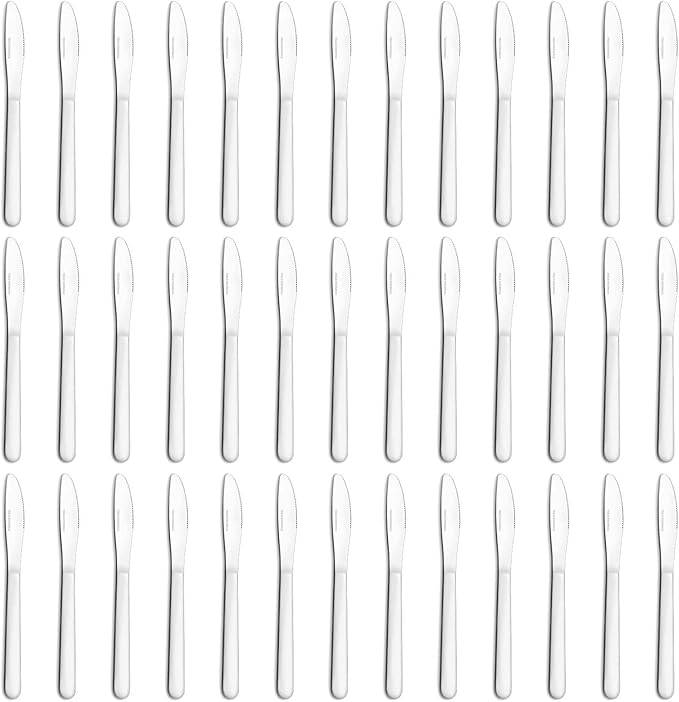 36 Pieces Dinner Knives Set, 8.1 Inches Table Knives Set, Durable Butter Knife, Food Grade Stainless Steel Dinner Knife, Cost-effective Silverware - Mirror Polished, Dishwasher Safe
