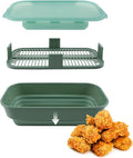COOK WITH COLOR Collapsible Batter Bowl - Mess Free Breading Shaker Container - Great for Fried Fish, Fried Chicken, Onion Rings, Wings & More, Sage