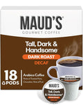 Maud's Decaf Dark Roast Coffee Pods, 18 ct, Decaffeinated Coffee in Recyclable Single Serve Pods – 100% Arabica Coffee, Compatible with Keurig K Cups Maker
