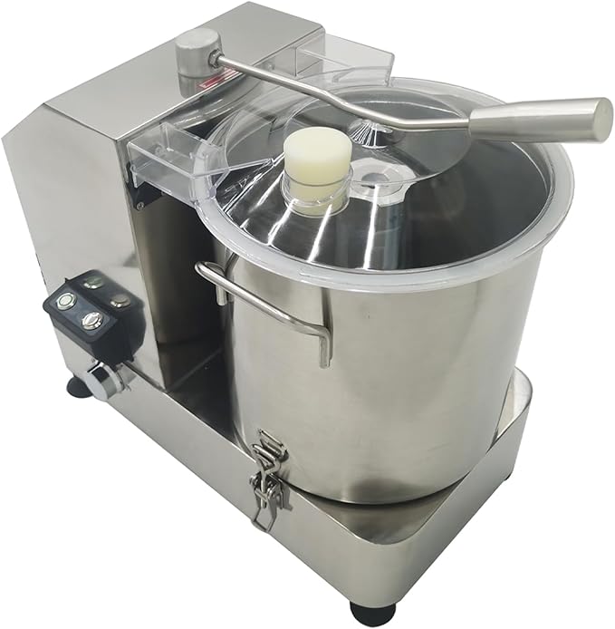 12L Commercial Meat Vegetable Food Processor 2000W Stainless Steel Electric Vegetable Blender Cutter Meatball Beater Grinder Processing Machine for Vegetables Fruits Ginger Garlic Peanut