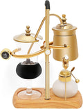 Retro Gold Siphon Coffee Maker - Vintage Vacuum Brewer with Creative Brewing Artistry & Auto-Safety Shutoff, Elegant Kitchen Decor for Home Baristas and Coffee Lovers