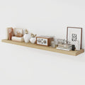 55 Inch Floating Shelves, 9.3" Deep Floating Shelf Wall Mounted, 56" Wall Shelves, Rustic Deep Bookshelf, Large Display Shelves & Storage Shelves for Bedroom, Living Room, Oak, Set of 1