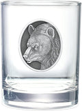 Heritage Pewter Black Bear Double Old Fashion | Double Rocks Glass 14 OZ for Liquor | Expertly Crafted Pewter Glass