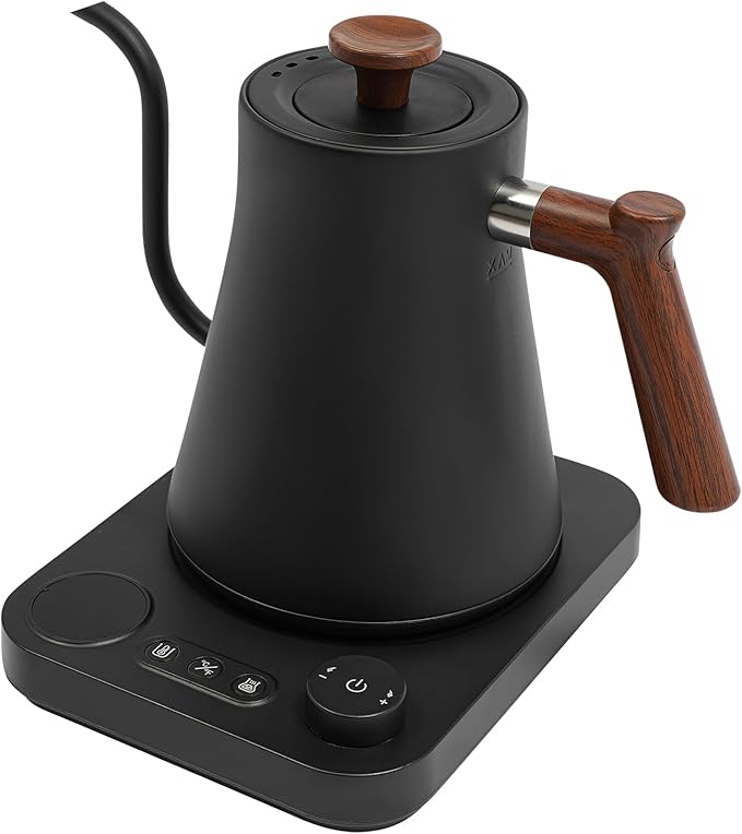 Gooseneck Electric Kettle,Electric Kettle with ±1℉ Precise Temperature Control,0.24 Gal Electric Gooseneck Kettle for Pour Over Coffee & Tea (Black)