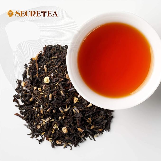 Organic Lavender Earl Grey Loose Leaf Black Tea | 12 OZ Loose Leaf Bulk Pack (150+ Cups) | NATURAL ANTIOXIDANTS | 100% Real ingredients |By T SECRETEA, Lullaby